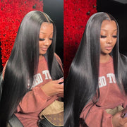 Skin Melt 5X5  Lace Straight Human Hair Lace Closure Wigs with Natural Hairline