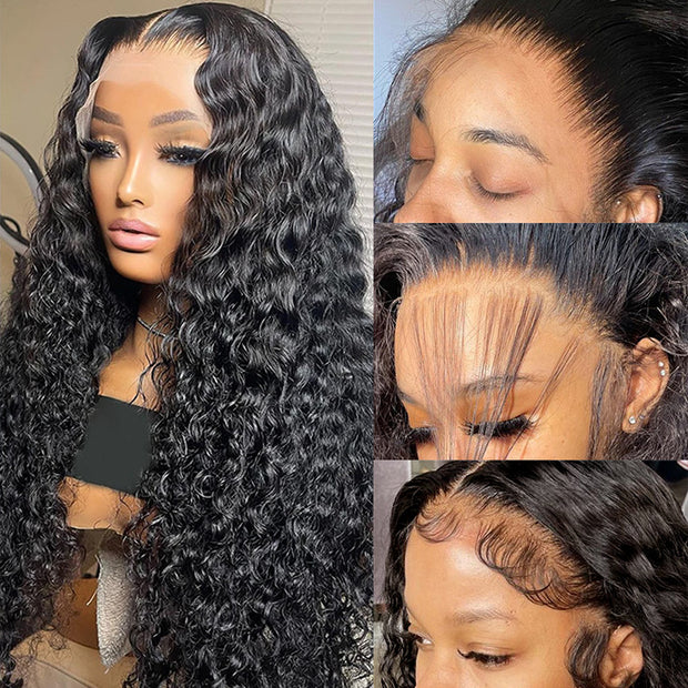 Deep Wave Human Hair Lace Front Wigs Glueless HD Lace Wig Pre Plucked