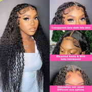 Curly Hair 4x4 HD Transparent Lace Closure Wigs 100% Virgin Human Hair