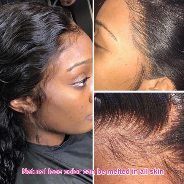 Invisible Lace 8x5 Lace Closure Wigs Glueless Water Wave Human Hair Wigs Pre Plucked
