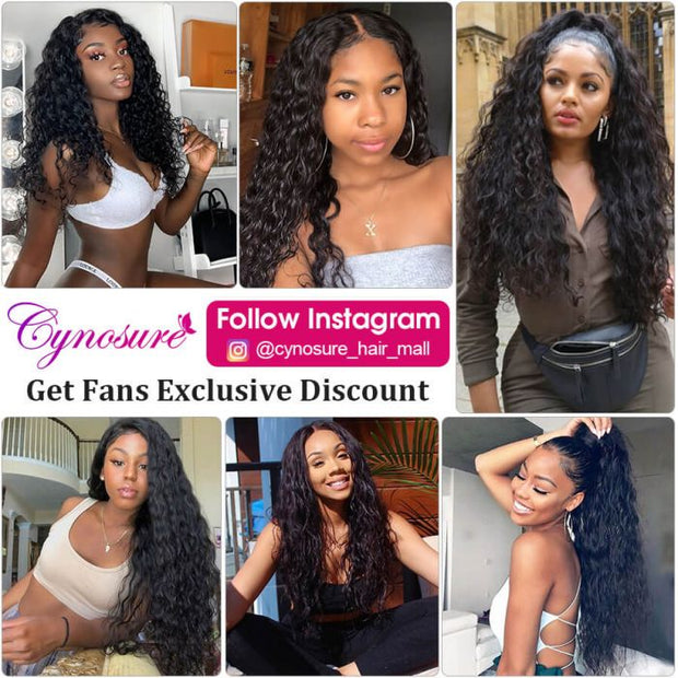 100% Virgin Hair Water Wave 3 Bundles With 4*4 Lace Closure Human Hair Extensions