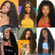 Deep Part Curly Hair Lace Closure Wig Real Human Hair Wigs Preplucked With Natural Hairline