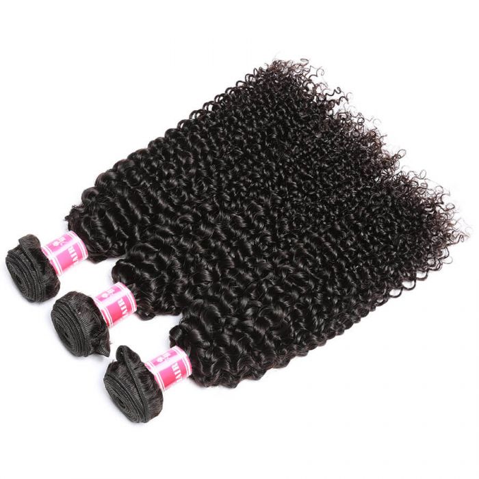 Brazilian Curly Human Hair 3 Bundles Unprocessed Virgin Hair Weave