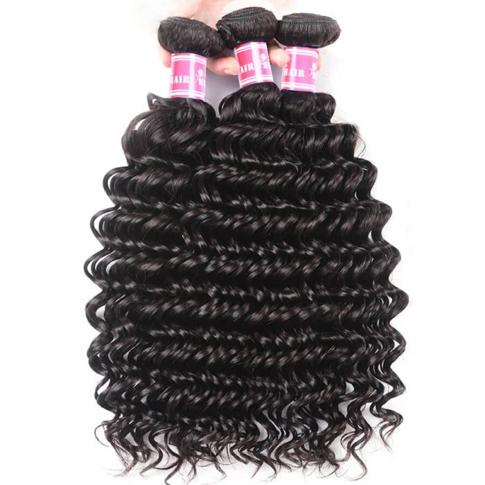 Brazilian Deep Wave 3 Bundles Unprocessed Virgin Human Hair Extensions