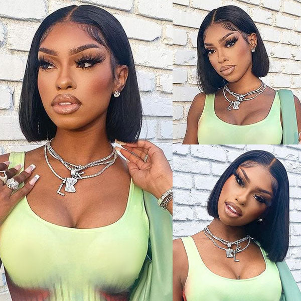 BOGO SALE|Short Straight Bob Wig 13*4/4*4 Human Hair Lace Front Bob Wigs For Women