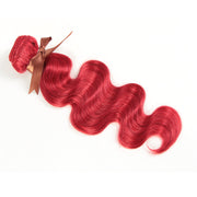 Red Brazilian Body Wave Bundles With Closure Remy Hair Weave Bunldes Hair Extensions