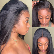 4C Edge Hairline丨Straight Hair 13x4 HD Lace Front Wig with Curly Edges Baby Hair Wigs