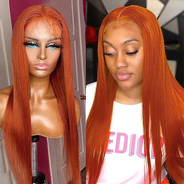 BOGO SALE|13x4 HD Lace Front Wig 14-24 Inch Ginger Colored Straight&Body Wave Human Hair Frontal Wigs