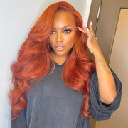 13x4 HD Lace Front Wig 16-26 Inch Ginger Colored Straight&Body Wave Human Hair Frontal Wigs