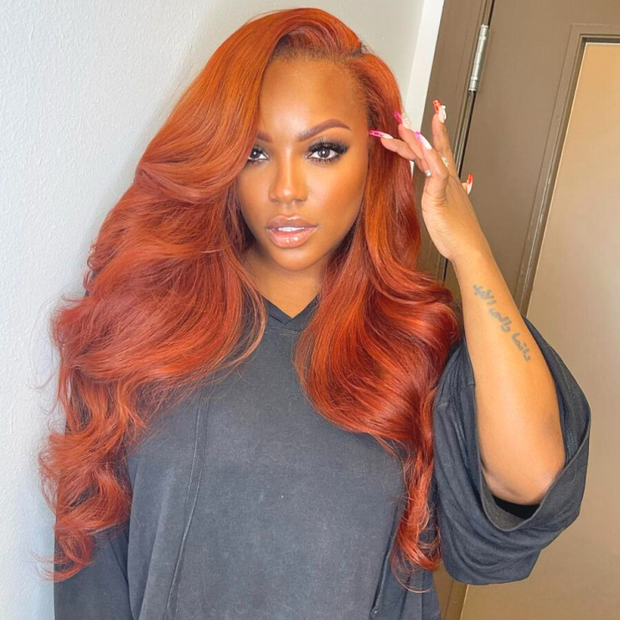 BOGO SALE|13x4 HD Lace Front Wig 14-24 Inch Ginger Colored Straight&Body Wave Human Hair Frontal Wigs