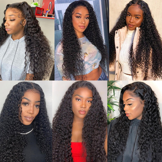 6x6 Undetectable Lace Closure Wigs Deep Wave Glueless Wig Preplucked Natual Black Human Hair Wigs