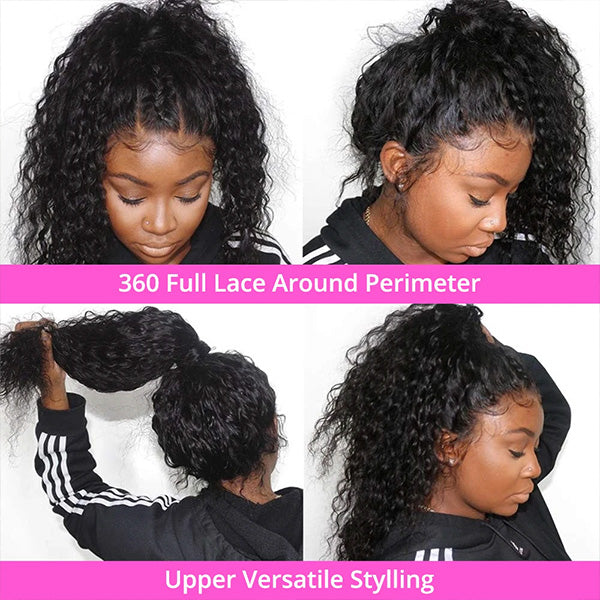 $100 OFF|Pre Cut 360 Lace Frontal Wigs With Hidden Strap Affordable Human Hair Wigs For Black Women On Sale