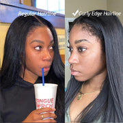 4C Edge Hairline丨Straight Hair 13x4 HD Lace Front Wig with Curly Edges Baby Hair Wigs