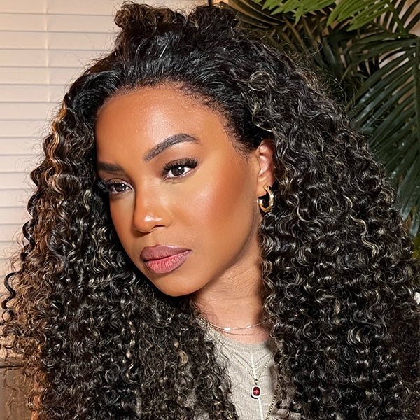 1B/27 Highlights Curly Lace Front Wigs 13X4/13x6 Invisible HD Lace Frontal Curly Human Hair Wigs For Women