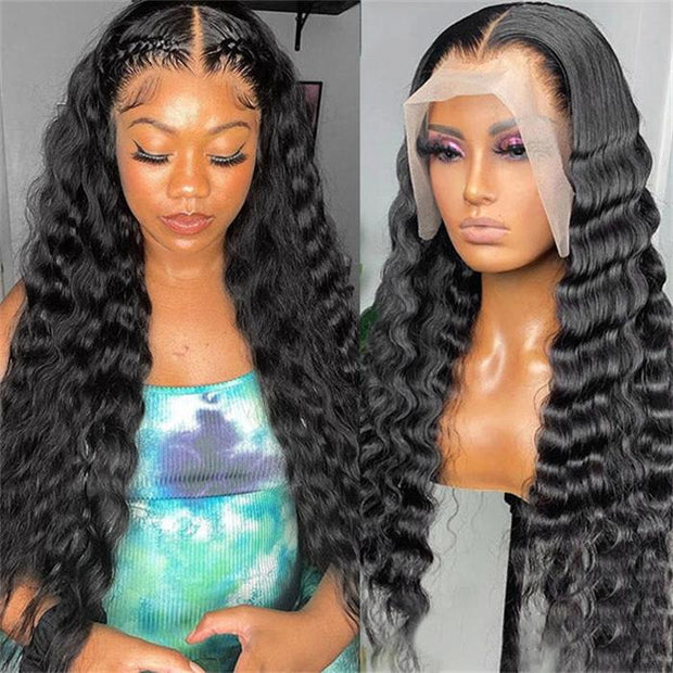Cynosure Hair Loose Deep Wave 360 HD Lace Frontal Wigs With Baby Hair 220% Density