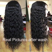 Invisible Lace 6x6 Lace Closure Wigs Glueless Water Wave Human Hair Wigs Pre Plucked
