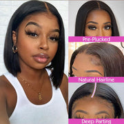 BOGO SALE|Short Straight Bob Wig 13*4/4*4 Human Hair Lace Front Bob Wigs For Women