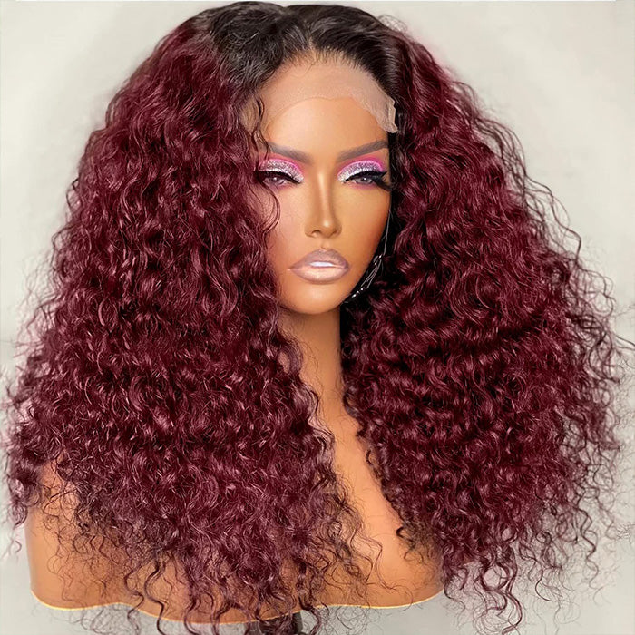 1B 99J Ombre Wig 13x4 HD Lace Frontal Wigs Pre Plucked Real Human Hair Wigs With Baby Hair