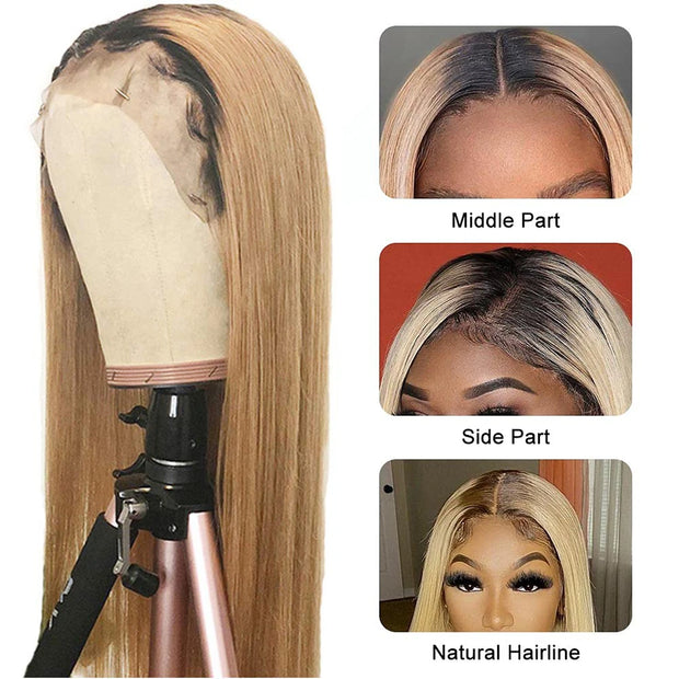 Flash Sale-1B/27 Ombre Color Wig 13x4/4x4 HD Lace Frontal Wig Human Hair 180% Density