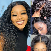 6x6 Undetectable Lace Closure Wigs Deep Wave Glueless Wig Preplucked Natual Black Human Hair Wigs