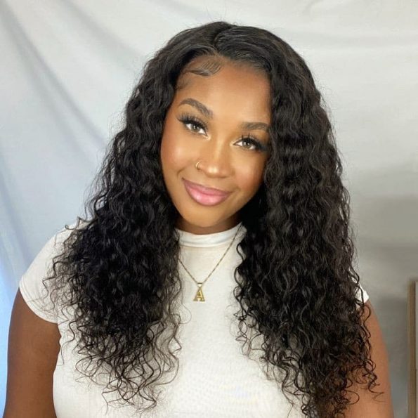 50% OFF|16'' To 26'' Water Wave Human Hair 8X5 13x4 360 Lace Frontal Wig 180% Density