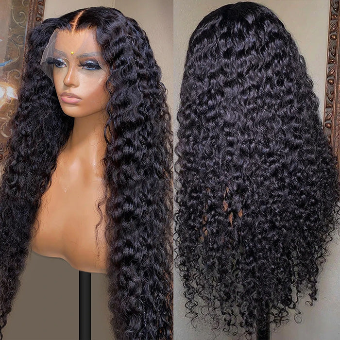 Deep Wave 360 HD Lace Frontal Wigs for Women Pre Plucked Natural Looking Human Hair Wigs