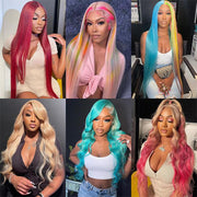 BOGO SALE|613 Honey Blonde Color 13x6 Lace Front 16-24 Inch Human Hair Wigs For Women Transparent Brazilian Remy Straight & Body Wave Frontal Wig