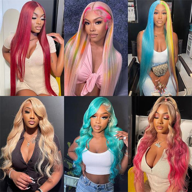 BOGO SALE|613 Honey Blonde Color 13x6 Lace Front 16-24 Inch Human Hair Wigs For Women Transparent Brazilian Remy Straight & Body Wave Frontal Wig