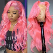 Barbie Pink Color Body Wave Human Hair Lace Front Wigs For Women 13*4/13x6 HD Transparent Lace Wig With Baby Hair