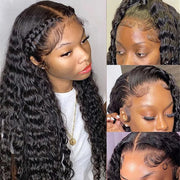 Water Wave 360 HD Lace Frontal Wig Remy Human Hair Wet and Wavy Lace Front Wigs with Baby Hair Pre PLucked Hairline