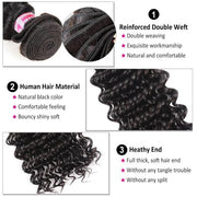 Brazilian Deep Wave 3 Bundles Unprocessed Virgin Human Hair Extensions