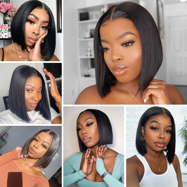 BOGO SALE|Short Straight Bob Wig 13*4/4*4 Human Hair Lace Front Bob Wigs For Women