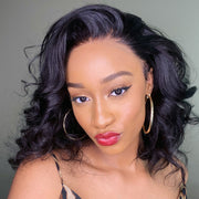 220% Density Short Body Wave Bob HD Lace Front Wigs Pre Plucked Pre Bleached Human Hair Bob Wigs For Women|Black Friday Sale
