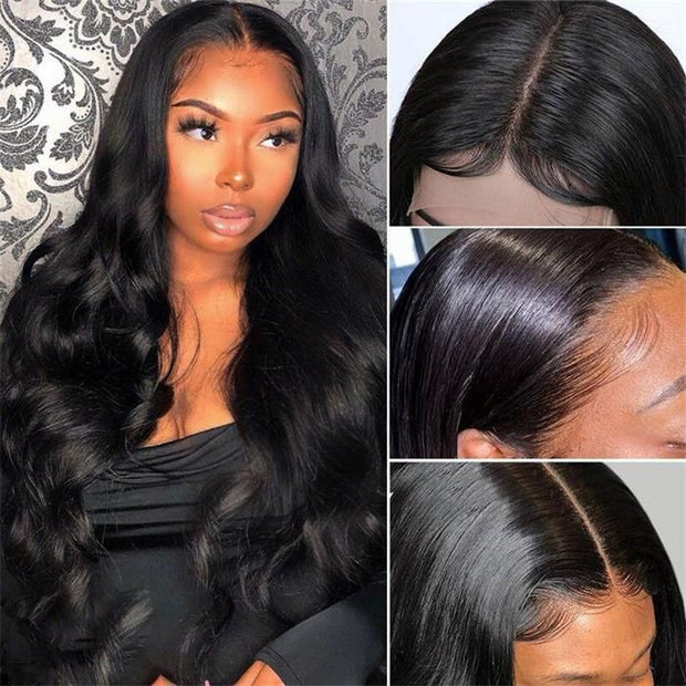 Body Wave 4x4 Lace Closure Wigs Pre Plucked Affordable Human Hair Wigs