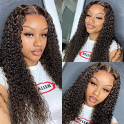 Curly Hair 4x4 HD Transparent Lace Closure Wigs 100% Virgin Human Hair