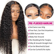 Curly Hair 4x4 HD Transparent Lace Closure Wigs 100% Virgin Human Hair