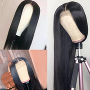 Straight Human Hair 13x1 Lace Part Wigs Natural Hairline Middle Part Frontal Wig