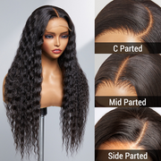 Boho-Chic | Flowy Bohemian Curly 5×5 Closure Lace Glueless Mid Part Long Wig 100% Human Hair