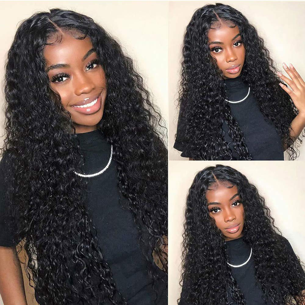 Deep Wave 13x4 HD Transparent Lace Front Wig Glueless Invisible 5x5 4x4 Lace Closure Human Hair Wigs