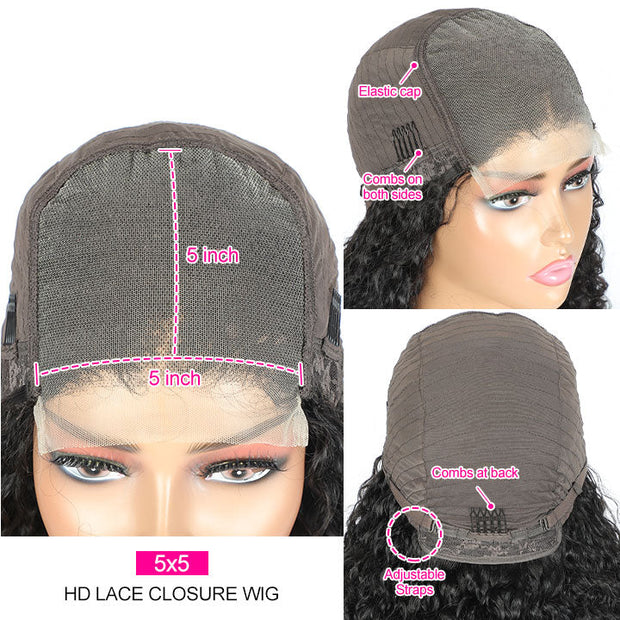 BOGO SALE|Curly Hair Virgin Human Hair 13x6 Undetectable HD Lace Front Wigs 180% Density
