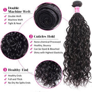 100% Virgin Hair Water Wave 3 Bundles With 4*4 Lace Closure Human Hair Extensions