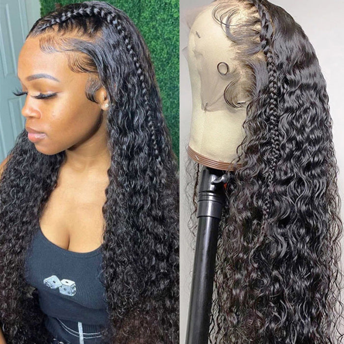 Water Wave 13x4 HD Lace Front Wigs 220% Density Natural Looking Wigs Affordable Black Human Hair Wigs For Women