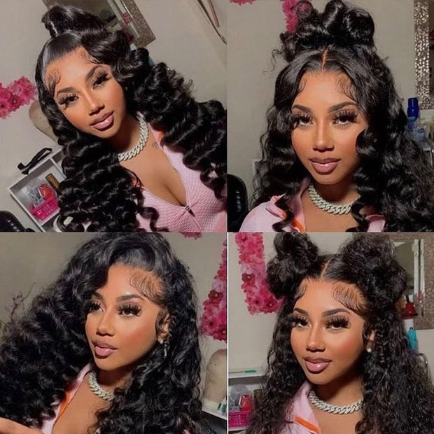 Loose Deep Wave Lace Front Human Hair Wigs for Women 13x4 HD Lace Frontal Wigs Pre Plucked Natural Hairline