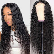Invisible Lace 8x5 Lace Closure Wigs Glueless Water Wave Human Hair Wigs Pre Plucked