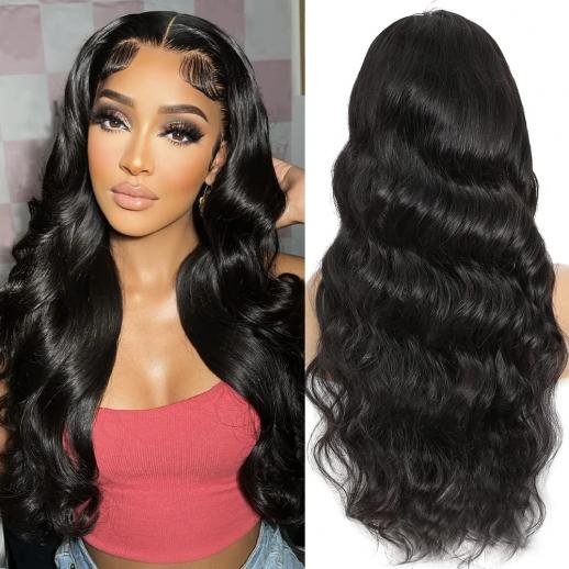 Body Wave 13x4 Lace Frontal Wig Hand Tied Human Hair Lace Wig 220% Density