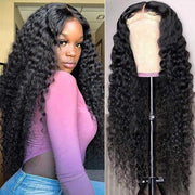 10A Deep Wave 5x5 Closure Wig Free Part Human Hair Wigs With Pre Plucked Hairline
