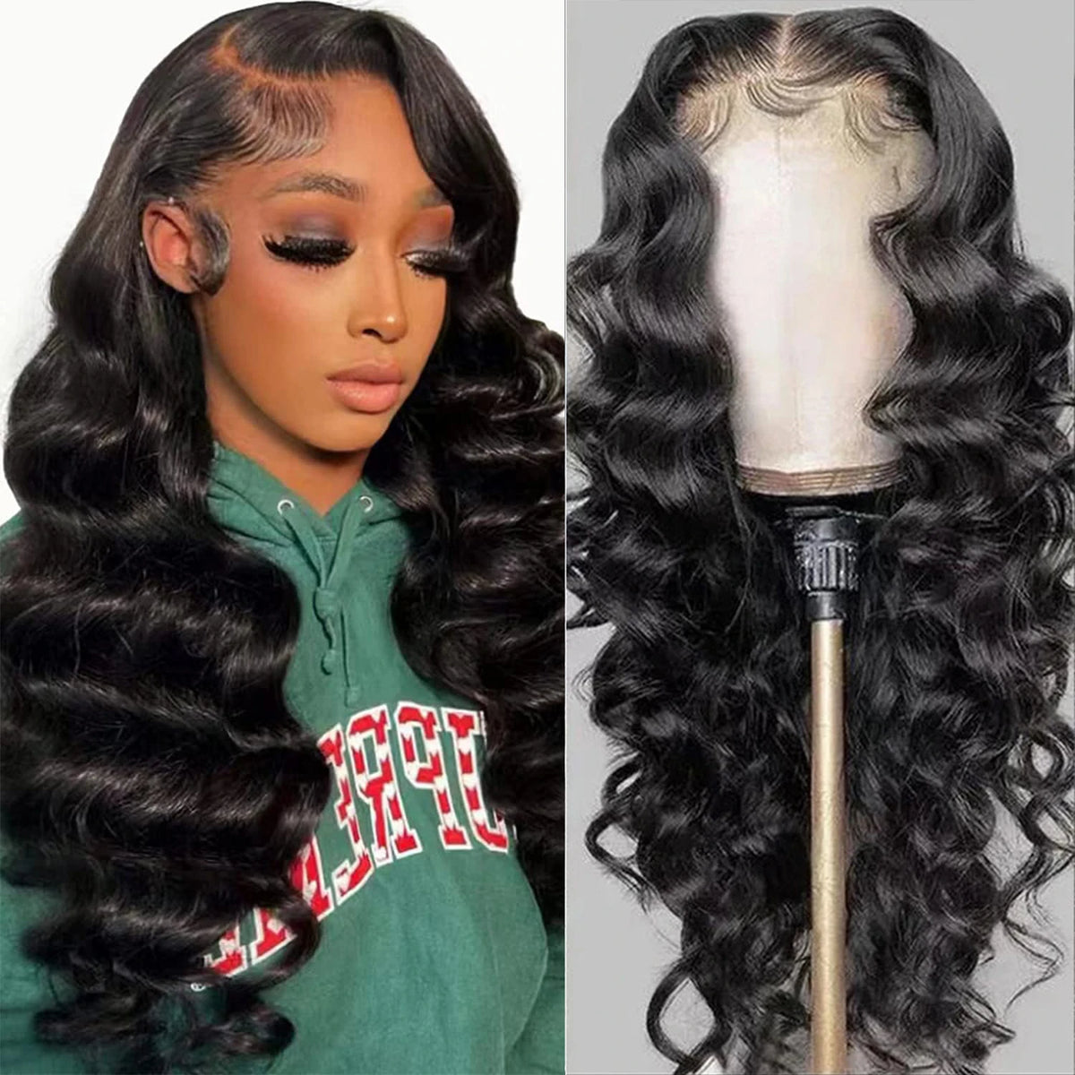 Loose Deep 13x6 HD Lace Front Wigs Pre Plucked Pre Bleached Human Hair Wigs