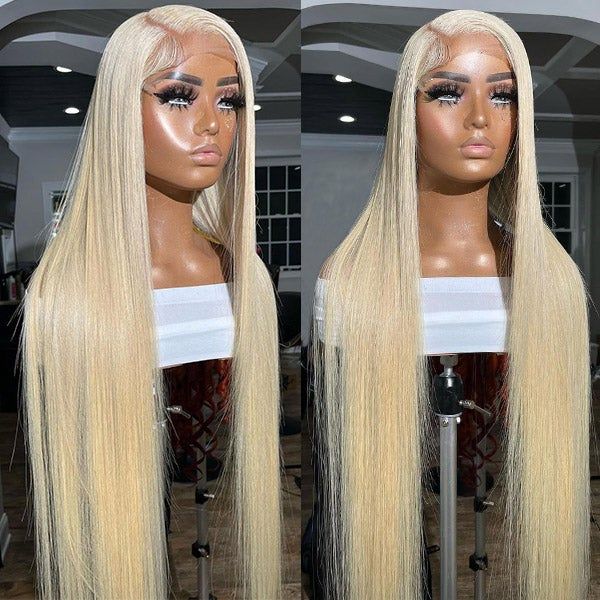 Colored 613 Blonde 13x6 HD Lace Front Human Hair Wigs Pre Plucked Straight Human Hair