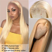 613 Honey Blonde T-Part HD Transparent 13x4x1 Lace Wig Human Hair wigs For Women 220% Density With Baby Hair