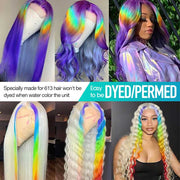 Barbie Colored 6x6 Transparent Lace Wig 613 Blonde Straight Human Hair Lace Closure Wigs With Baby Hair